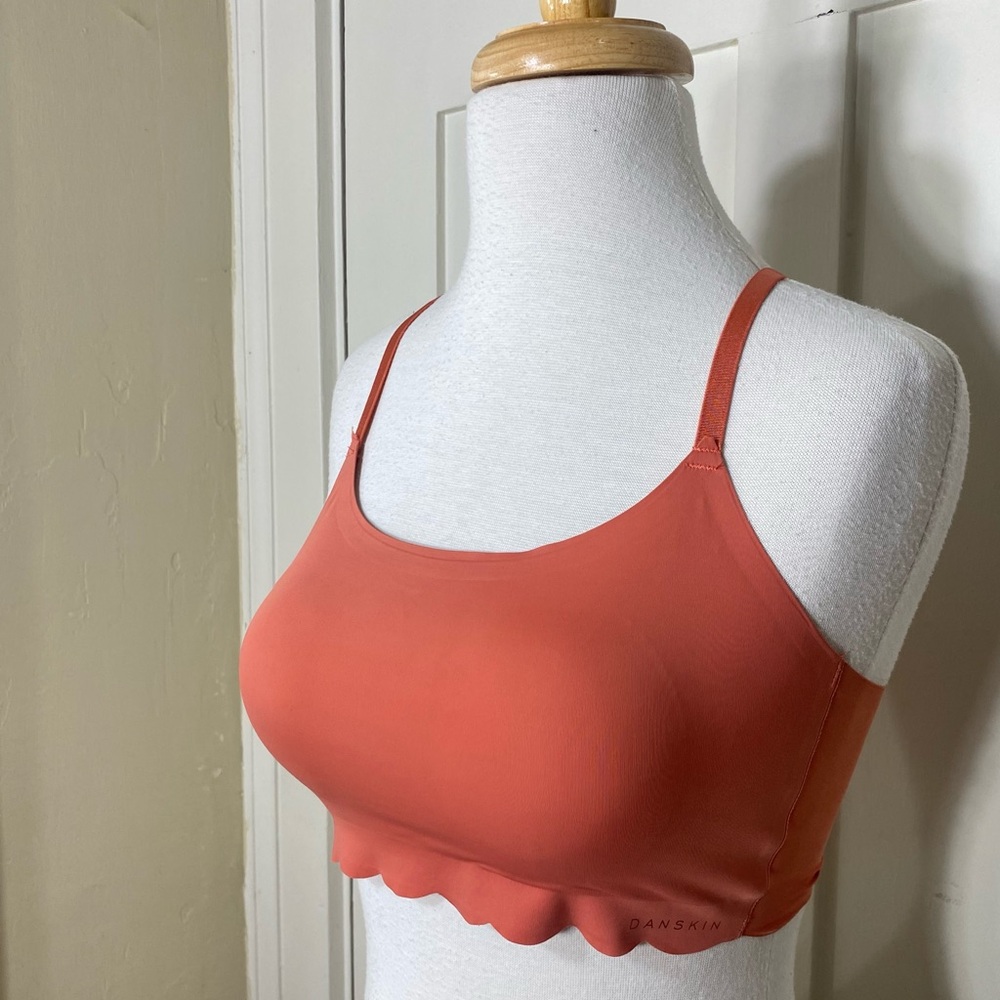 Danskin Intimates Rust Coral Removable Padded  Bralette M